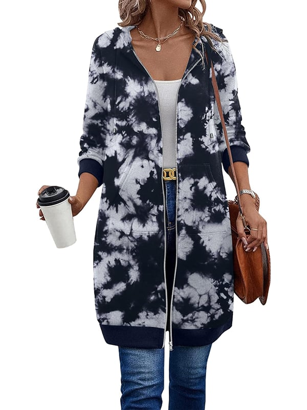 Bergdis | Long Hooded Jacket with Zipper