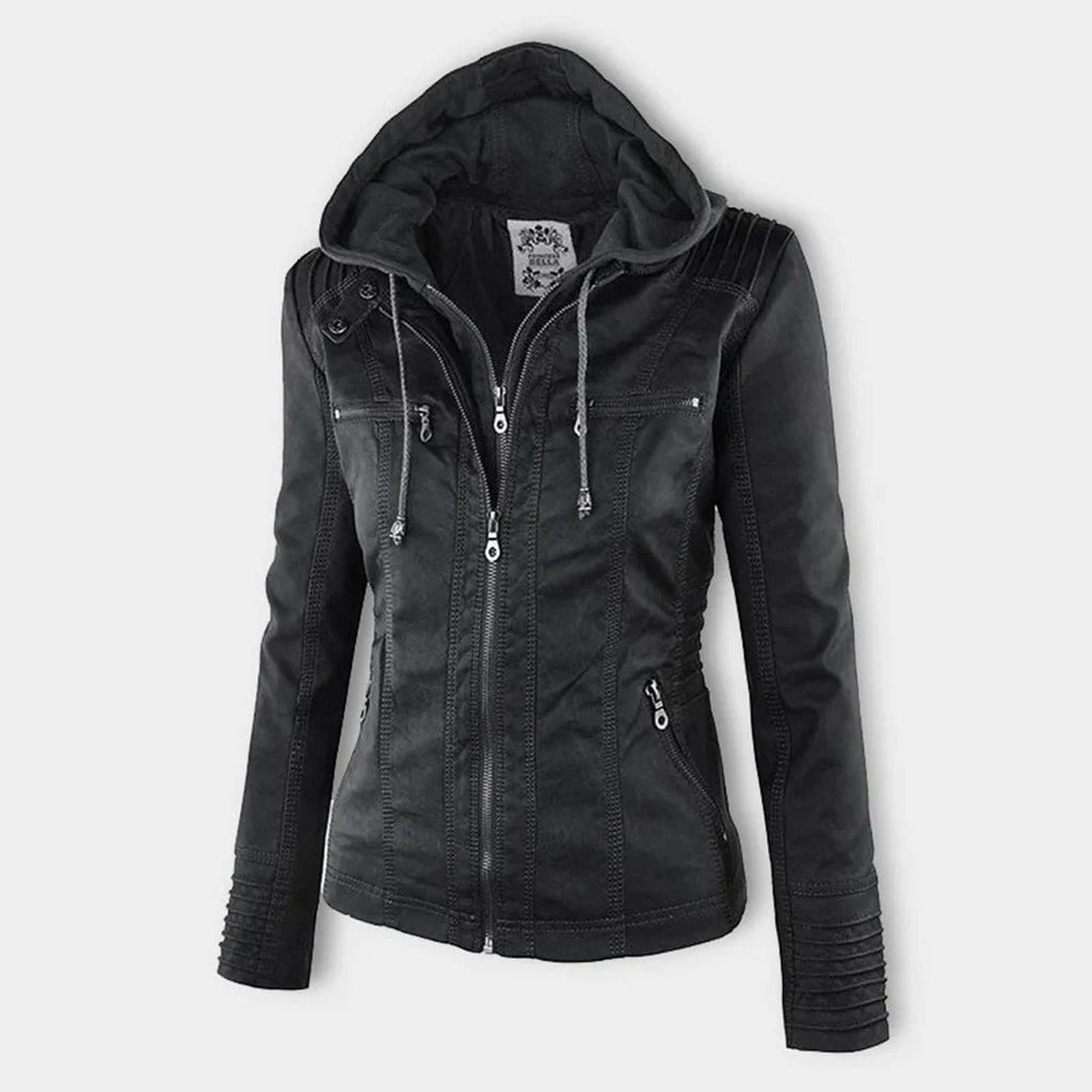 Lisa | Weatherproof Women's Leather Jacket with Hood
