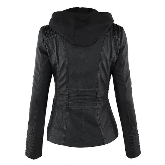 Lisa | Weatherproof Women's Leather Jacket with Hood