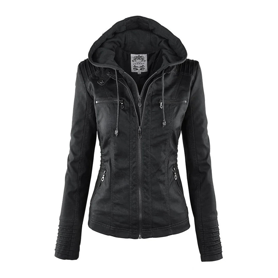 Lisa | Weatherproof Women's Leather Jacket with Hood