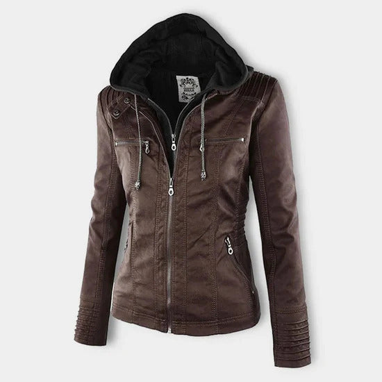 Lisa | Weatherproof Women's Leather Jacket with Hood