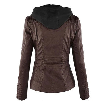 Lisa | Weatherproof Women's Leather Jacket with Hood