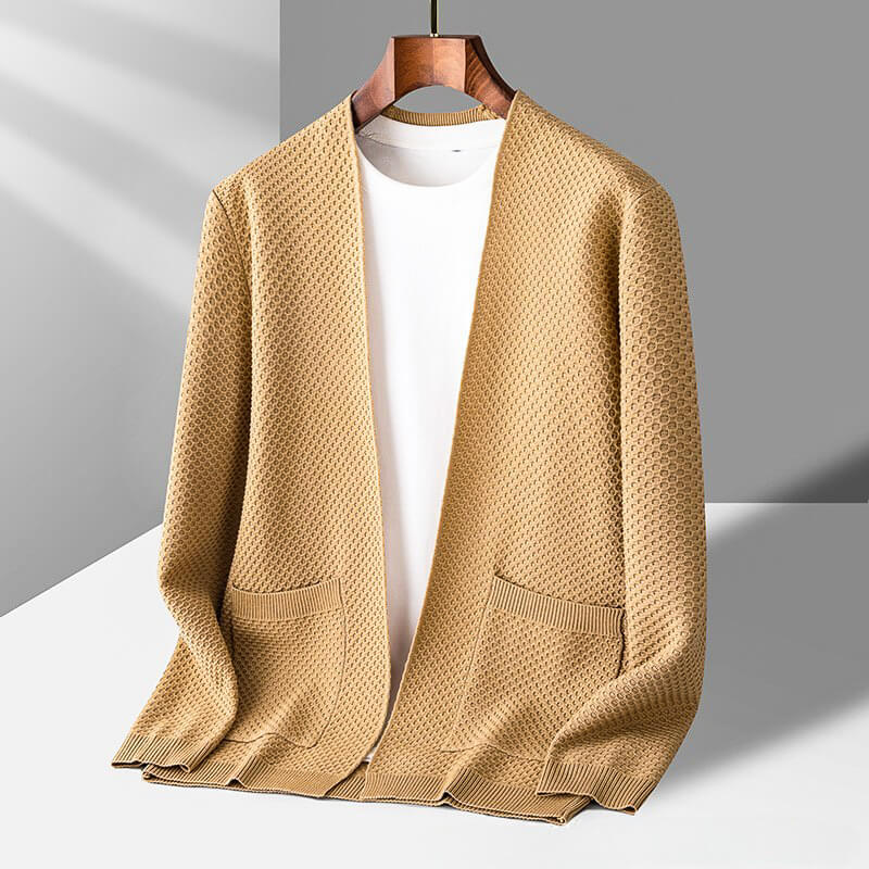 James™  - Comfortable Honeycomb Knit Cardigan
