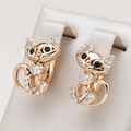 Elegant Zirconia Cat Earrings