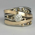Classic Gold Inlaid Zirconia Ring