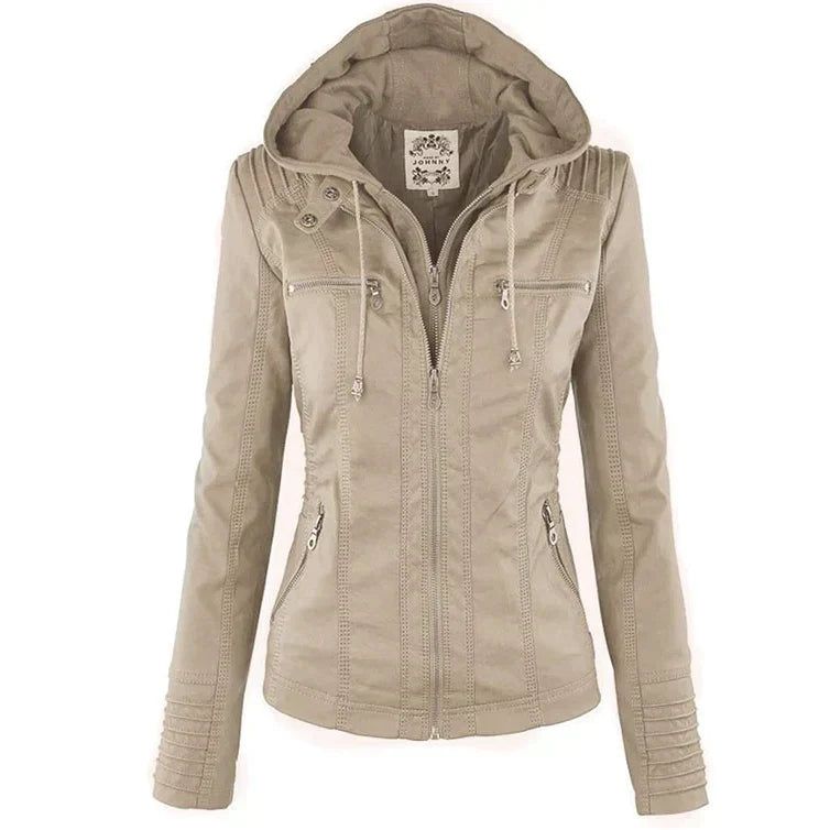 Lisa | Weatherproof Women's Leather Jacket with Hood