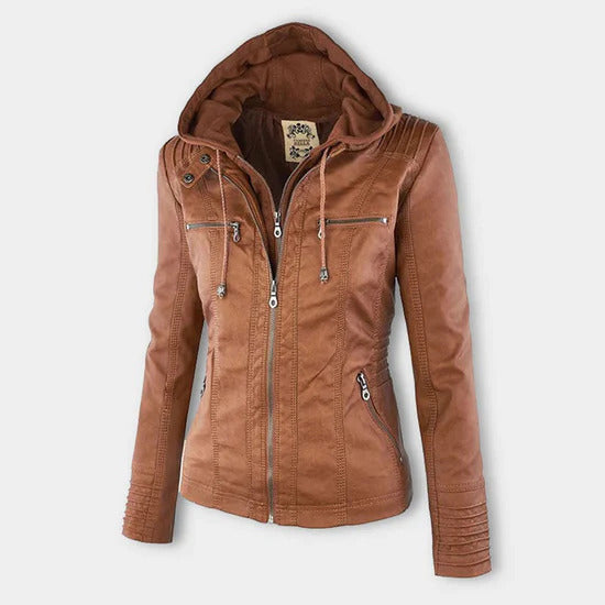 Lisa | Weatherproof Women's Leather Jacket with Hood