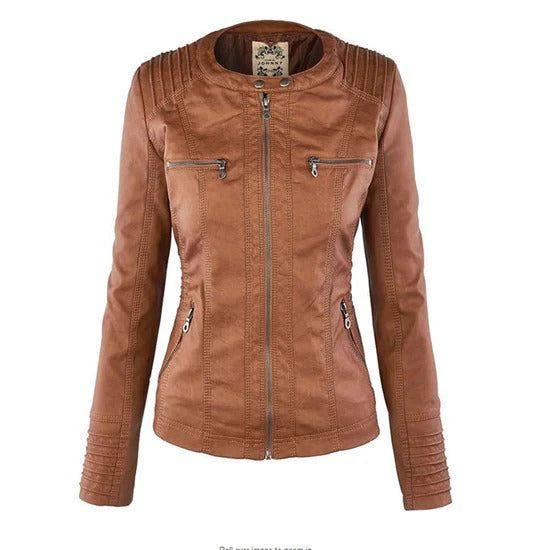 Lisa | Weatherproof Women's Leather Jacket with Hood