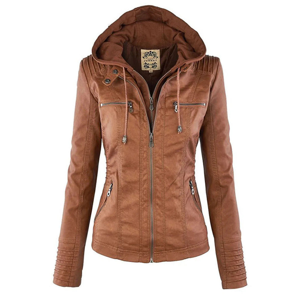 Lisa | Weatherproof Women's Leather Jacket with Hood