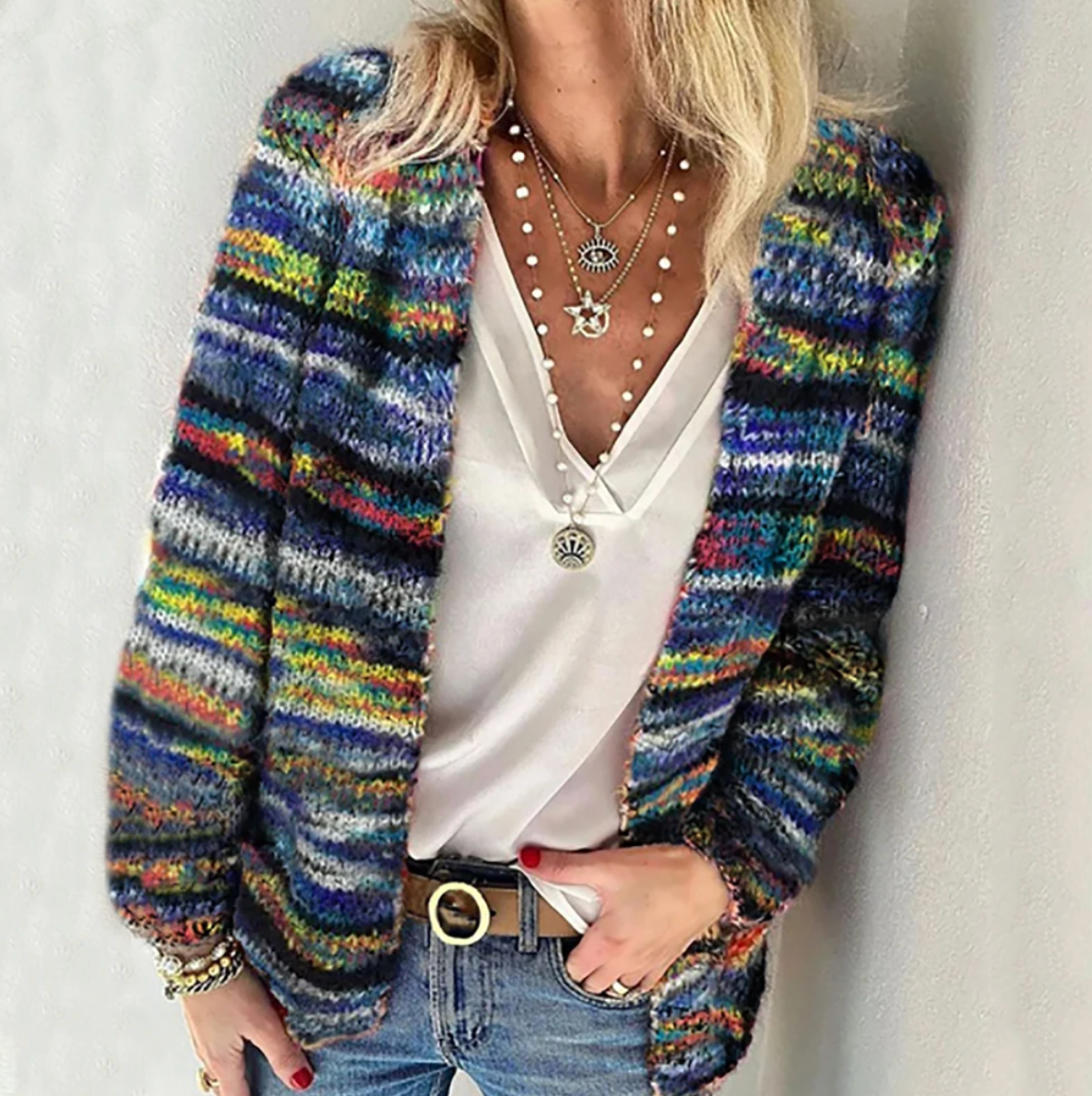 Nerina | Cozy Multicolor Cardigan