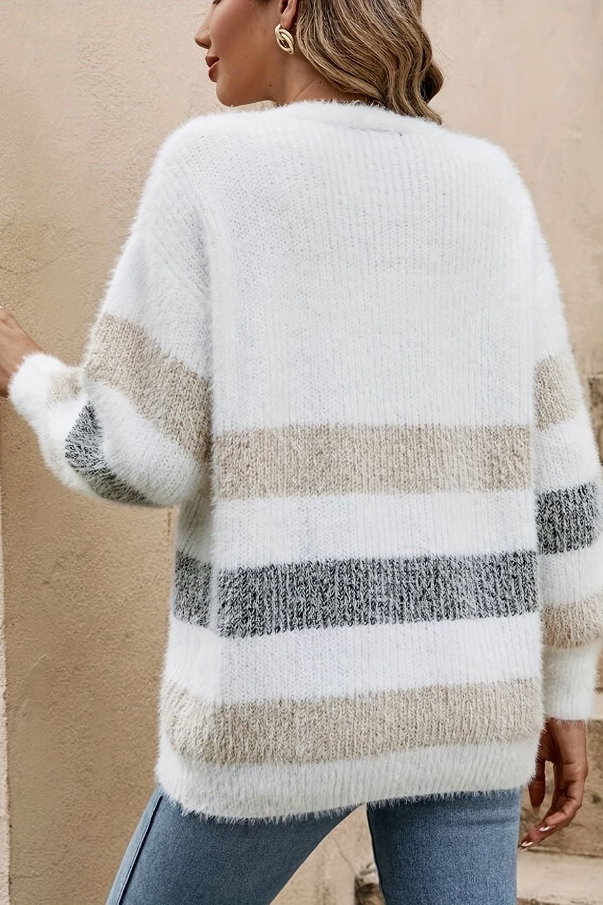 Sina - Soft French Stripe Cardigan for Women