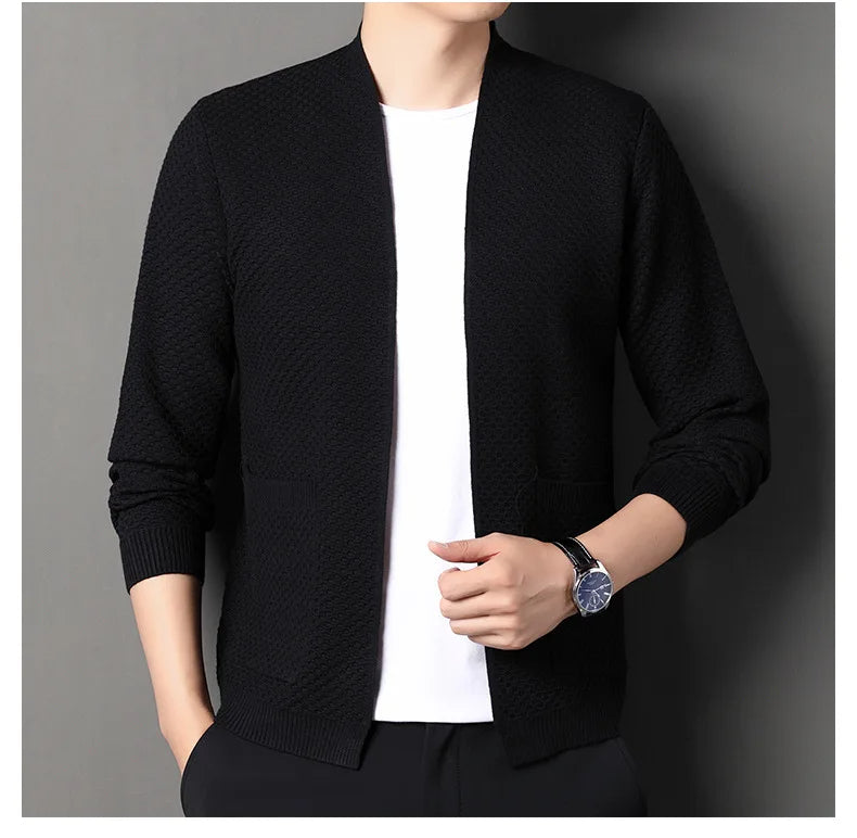 James™  - Comfortable Honeycomb Knit Cardigan
