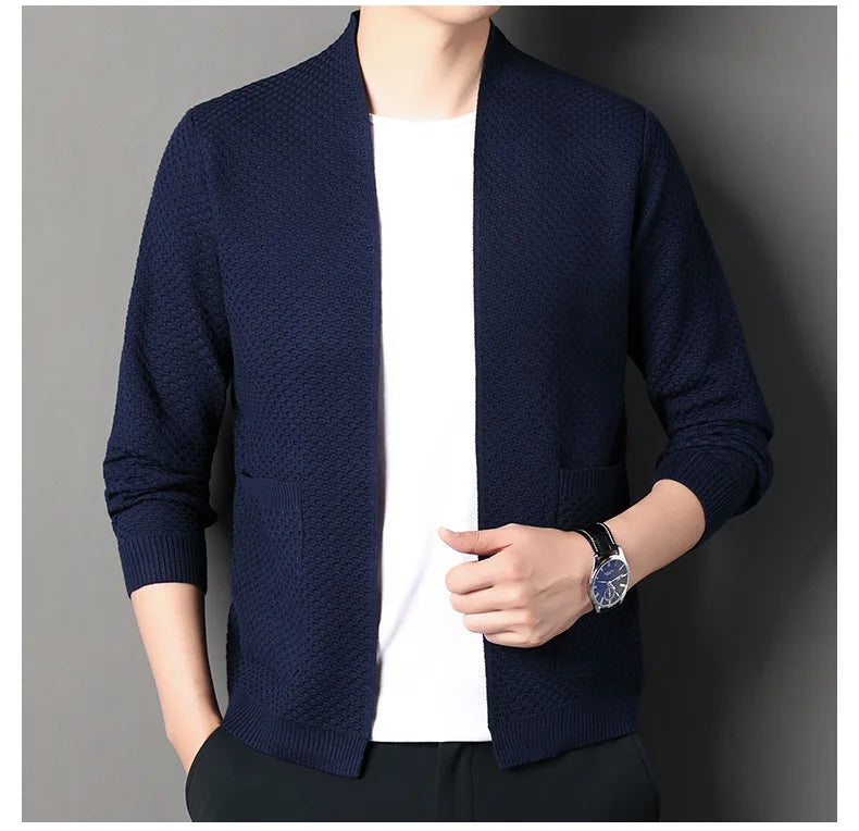 James™  - Comfortable Honeycomb Knit Cardigan