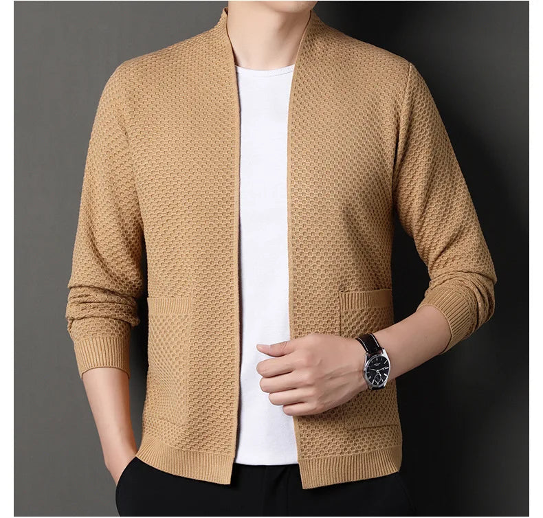 James™  - Comfortable Honeycomb Knit Cardigan
