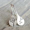 Elegant Silver Earrings in Dandelion Leaf Design
